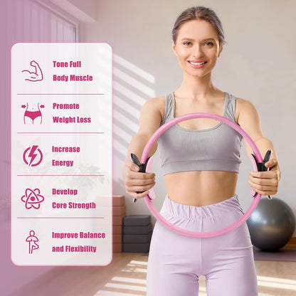 RitFit Pilates Ring Circle - 14 Inch Magic Fitness Circle for Toning Inner & Outer Thighs, Bonus Workout Guide Included