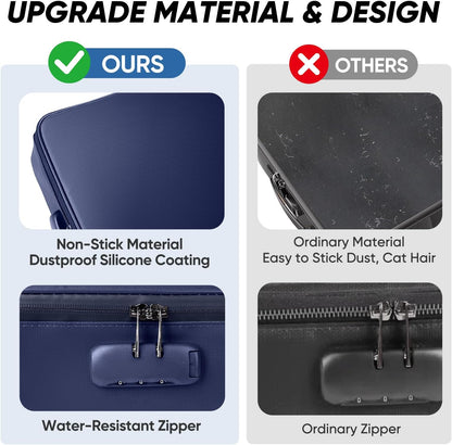 BALEINE Fireproof Document Box with Lock, Waterproof Fire Safe File Bag