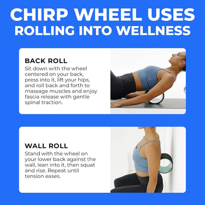 Chirp Wheel Foam Roller - Targeted Back & Neck Pain Relief, Muscle Massage, Trigger Point Therapy, High-Density Foam Tool for Physical Therapy, Stretching & Exercise, 500lbs Capacity, 12-Inch Mint