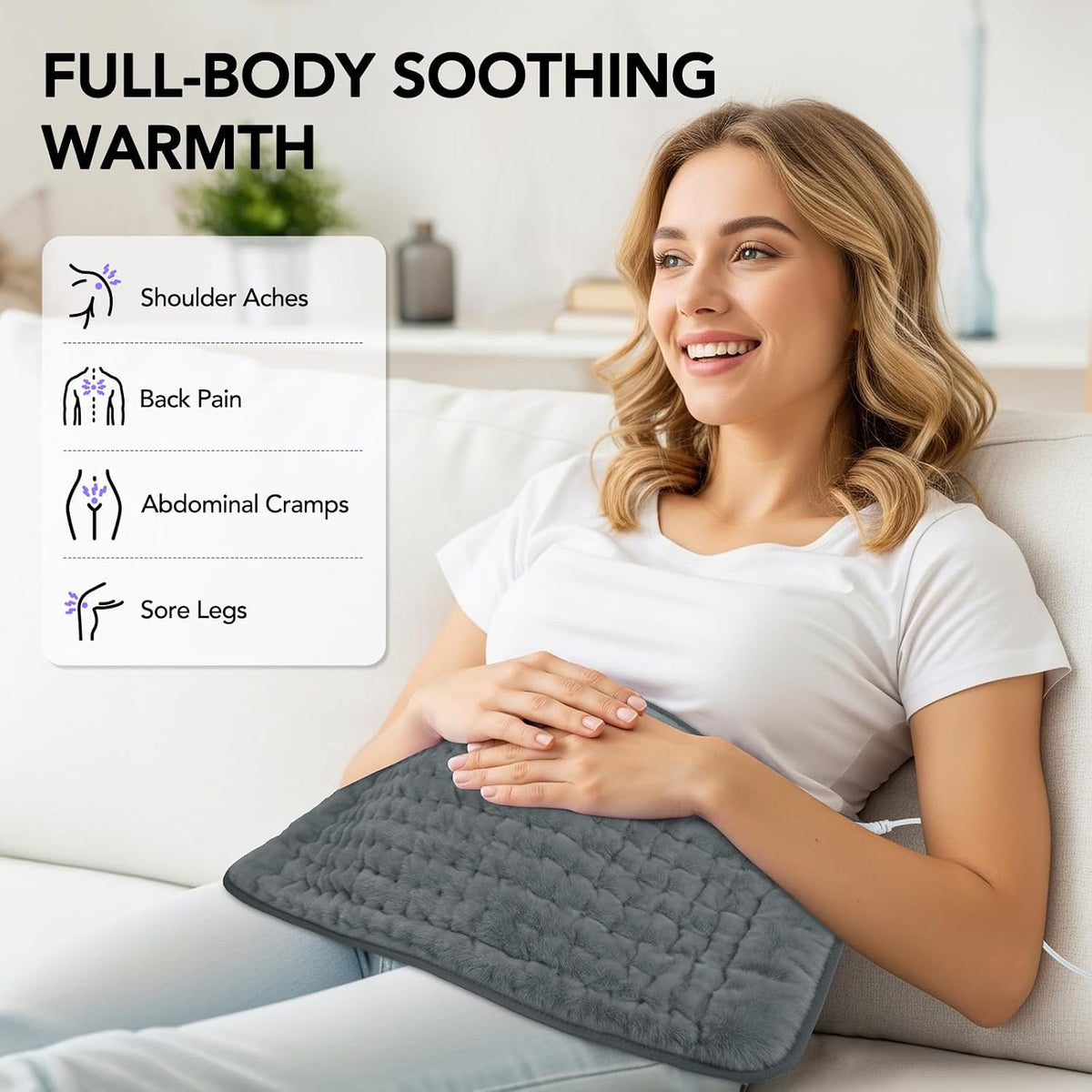 Extra Large Heating Pad for Back Pain Relief - 33"x17"Electric Heating Pad