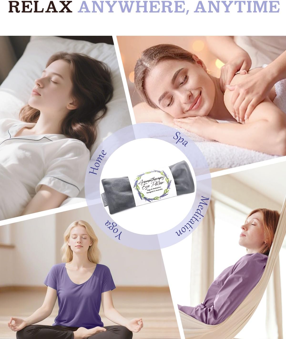Hihealer Lavender Eye Pillow for Relaxation, Yoga, Sleep, Weighted Eye Mask