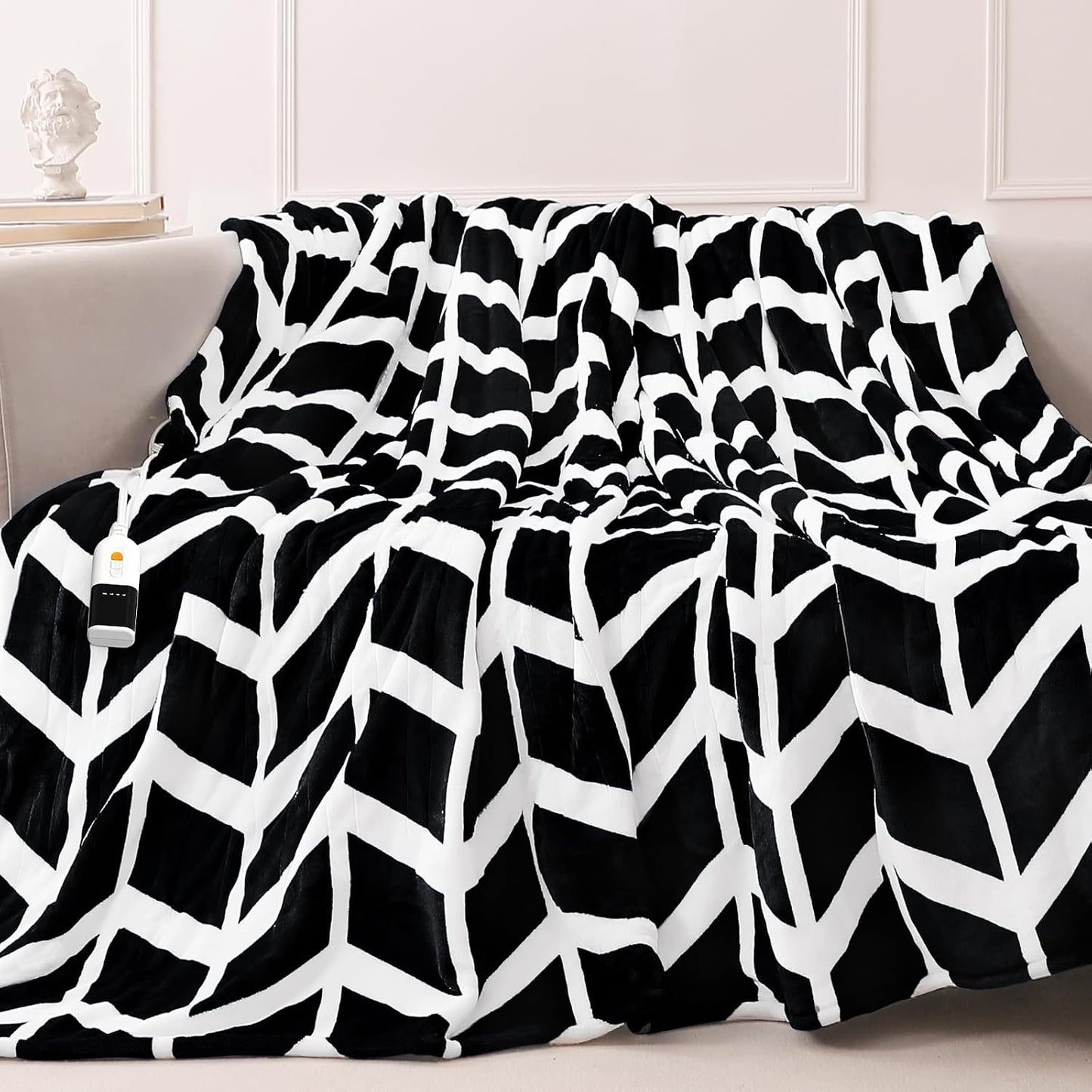 VENTIMI Electric Blanket Heated Throw, 50" x 60" Heated Blanket with 5 Heat Levels & 3 Hours Auto Off, Fast Heating Blankets with ETL & FCC Certification, Grey