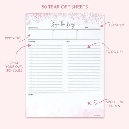 Daily Planner Notepad - 8.5x11 To Do List Organizer