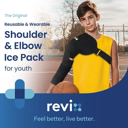 REVIX Arm Ice Pack Wrap for Pitchers – Shoulder and Elbow Ice Pack Reusable Cold Therapy Wrap for Baseball Pitcher Arm Recovery, Adjustable Compression Sleeve for Athelete Post-Workout Muscle Relief