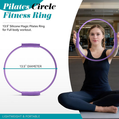 SUBCULTUREPICK Pilates Ring, Silicone Magic Pilates Rings, Lightweight & Durable Flexible Fitness Circle Exercise Equipment for Toning Arms, Thighs,Legs, Core,Yoga & Physical Therapy