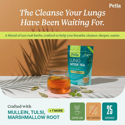 Pella Nutrition Lung Detox Caffeine-Free Loose Leaf Tea - 25 Servings