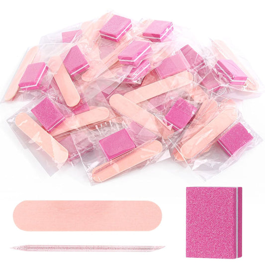 48 Sets Disposable Manicure Kit, Individually Package Nail Kit,Manicure Set with Mini Nail File,Mini Nail Buffer,Nail Stick for Salon Home