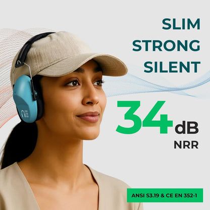 Pro For Sho 34dB NRR Hearing Protection Ear Muffs – Highest NRR Compact Design Ear Protection for Loud Events & Sensory Use