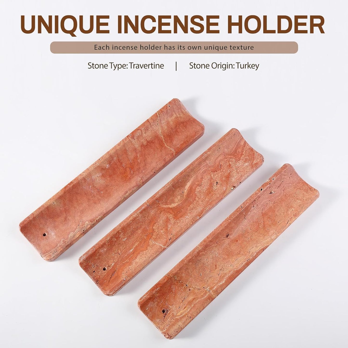 Koville Marble Incense Holder, Incense Holder for Sticks, Incense Sticks Holder Ash Catcher for Meditation Yoga SPA, Natural Stone Incense Burner, Home Table Decor (Grey)