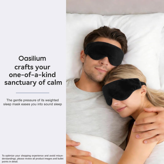 Lyocell Weighted Sleep Eye Mask for Women Men, 5.3oz & 7oz, Cooling, Removable Washable Weighted Bag, Light Blocking Eye Cover, Soft Eye Shade for Travel Essentials, Office Naps, Gift,Purple