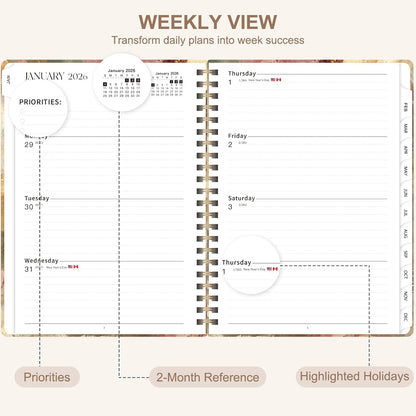 Weekly To Do List Notepad, 52 Sheets, Undated Weekly Planner, Letter Size | 8.5"x11", 100GSM, Thick Paper, Twin-Wire Spiral Bound, Tear Off Desk Pad, For Women & Man, Home School & Office Work
