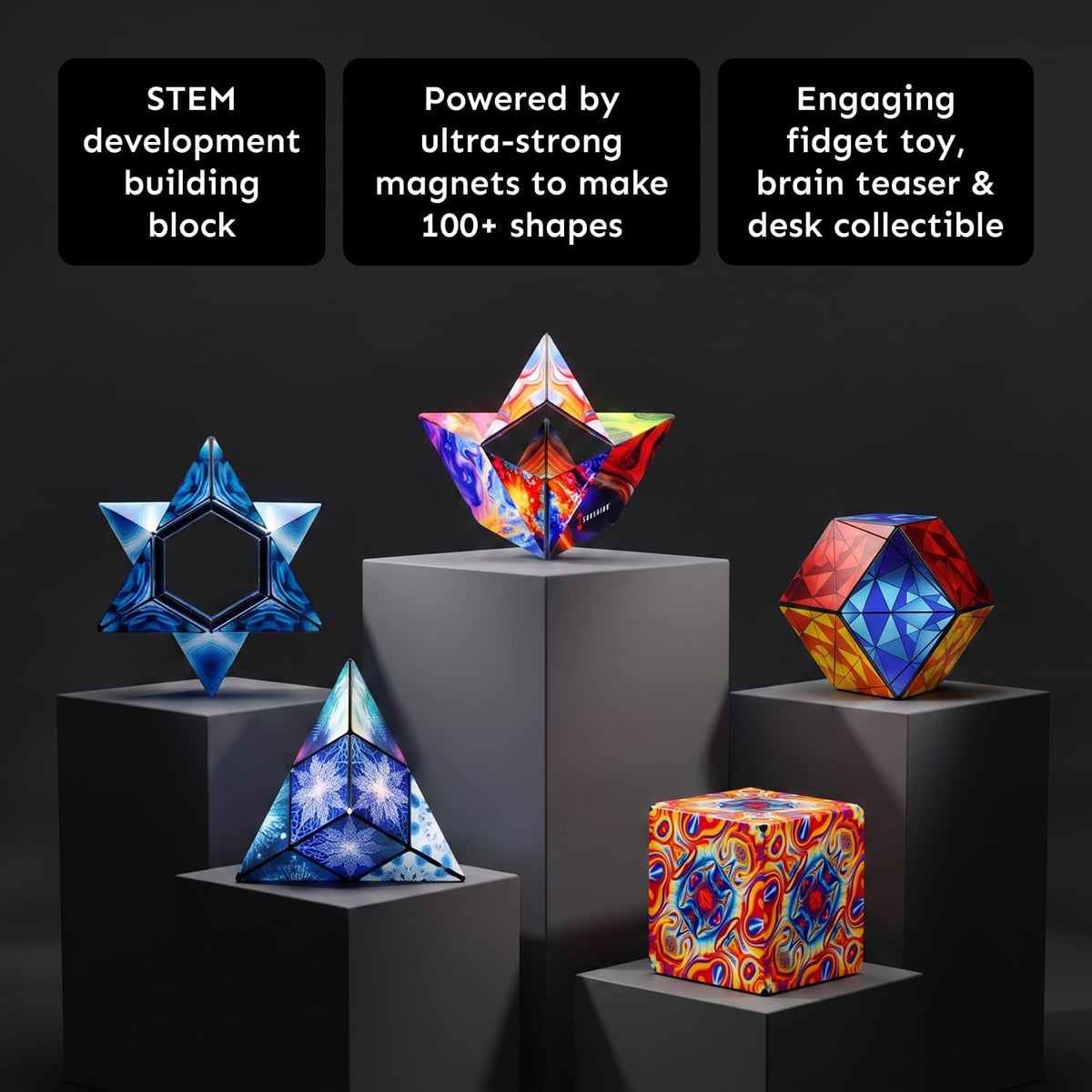 Shashibo DODECA Magnetic Puzzle Cube, Stress Relief Fidget Toy - Colors A