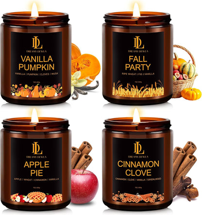 Scented Candles Set, 4 Pack Soy Candles for Home Scented, Candle Gifts for Women Men, 28oz 200 Hours Burn, Scents of Pineapple Cocktail/Coconut Vanilla/Pink Sands/Bahamian Breeze