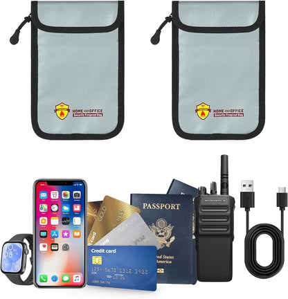 3 Pcs Fireproof Waterproof Document Bag(2000℉), Fire and Water Resistant Safe Zipper Storage Organizer Pouch for A4 A5 Documents Holder, Cash, Passport, Tablet, Laptop, File, Jewelry,(Black)