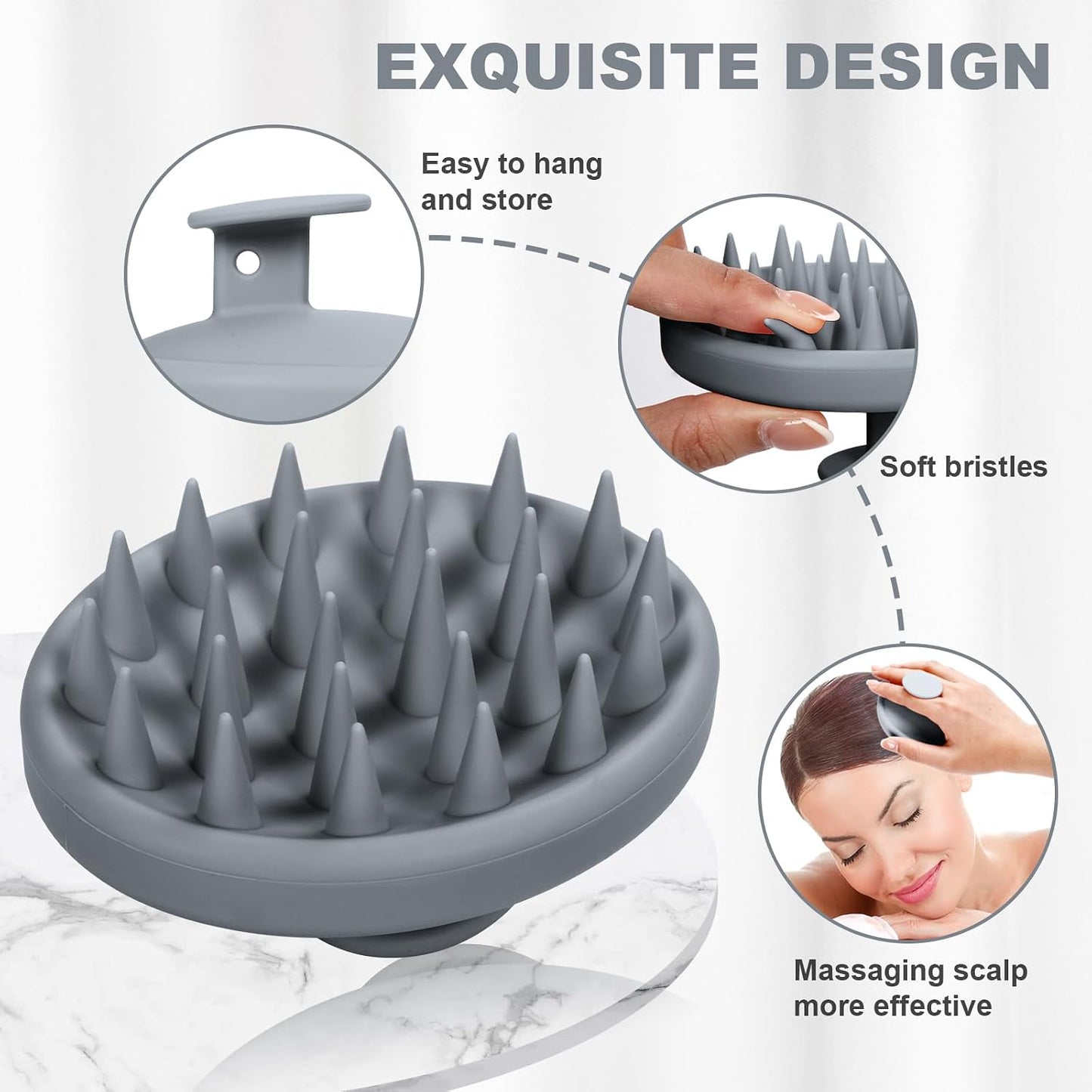 Meartchy Silicone Scalp Massager, Scalp Scrubber for Hair Growth with Soft Bristles, Scalp Exfoliator Brush Dandruff Removal Shampoo Brush for Wet Dry Scalp Care (Mint Green)