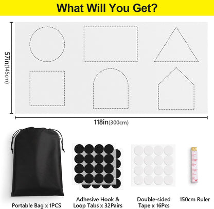 FADOTY 100% Blackout Curtains, 57"x 118" Portable Black Out Window Cover