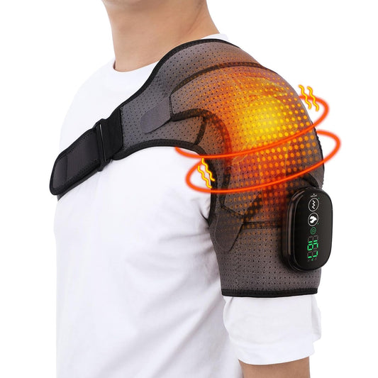 Cordless Shoulder Heating Pad with Massage, FSA Eligible Items List, Heated Shoulder Wrap Massager for Pain, Rotator Cuff Heating Pad HSA Approved Products Only