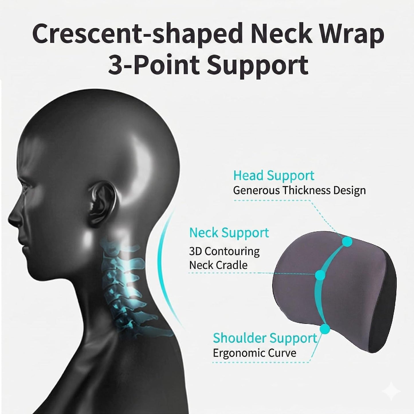 2026 Upgraded Orthopedic Memory Foam Seat Cushion with Adjustable Strap, Coccyx & Sciatica Pain Relief, Washable Non-Slip, Ergonomic Support for Office Chair, Car & Wheelchair (Dark Grey)