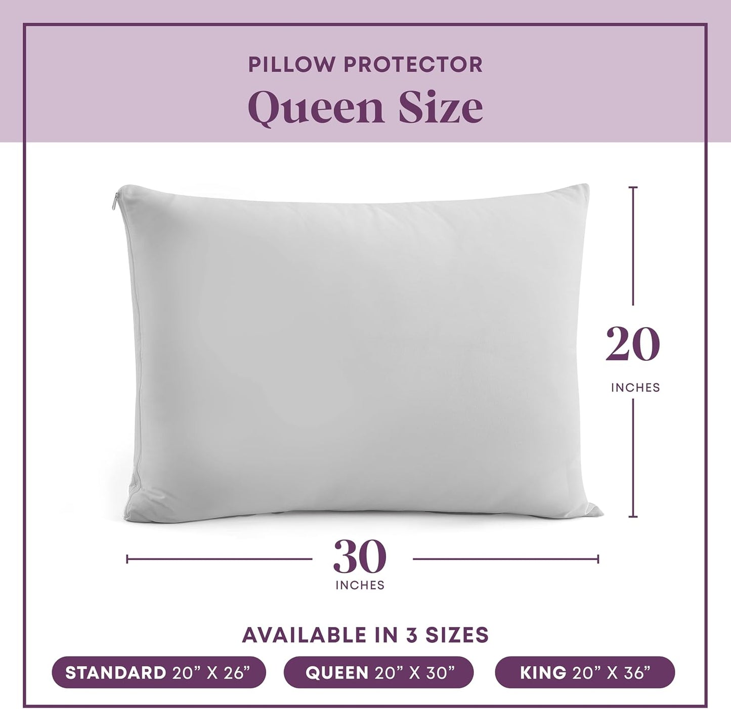 CirclesHome Pillow Protectors 4 Pack Standard Zippered - 100% Cotton Breathable Pillowcases - Protects Pillows from Dirt, Dust and Debri (Standard - Set of 4 - 20x26)