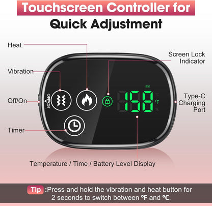 Cordless Shoulder Heating Pad with Massage, Heated Shoulder Wrap Massager for Pain Relief Deep Tissue, Rotator Cuff Heating Pad Frozen Shoulder