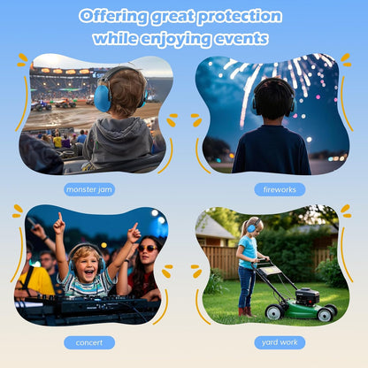 ProCase Noise Cancelling Headphones for Kids Toddler, SNR 27dB Noise Reduction Ear Muffs, Hearing Protection for Monster Jam, Concerts, Fireworks, Shooting, Air Show, Autism Sensory Needs -Blue