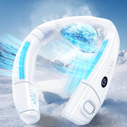 Neck Fan Air Conditioner with Large Cooling Plate, Portable Neck Fans that Blow Cold Air 360° Airflow, Wearable Personal AC Quiet Back Air Outlet 6000mAh Rechargeable,Gifts for Men Women Travel Office