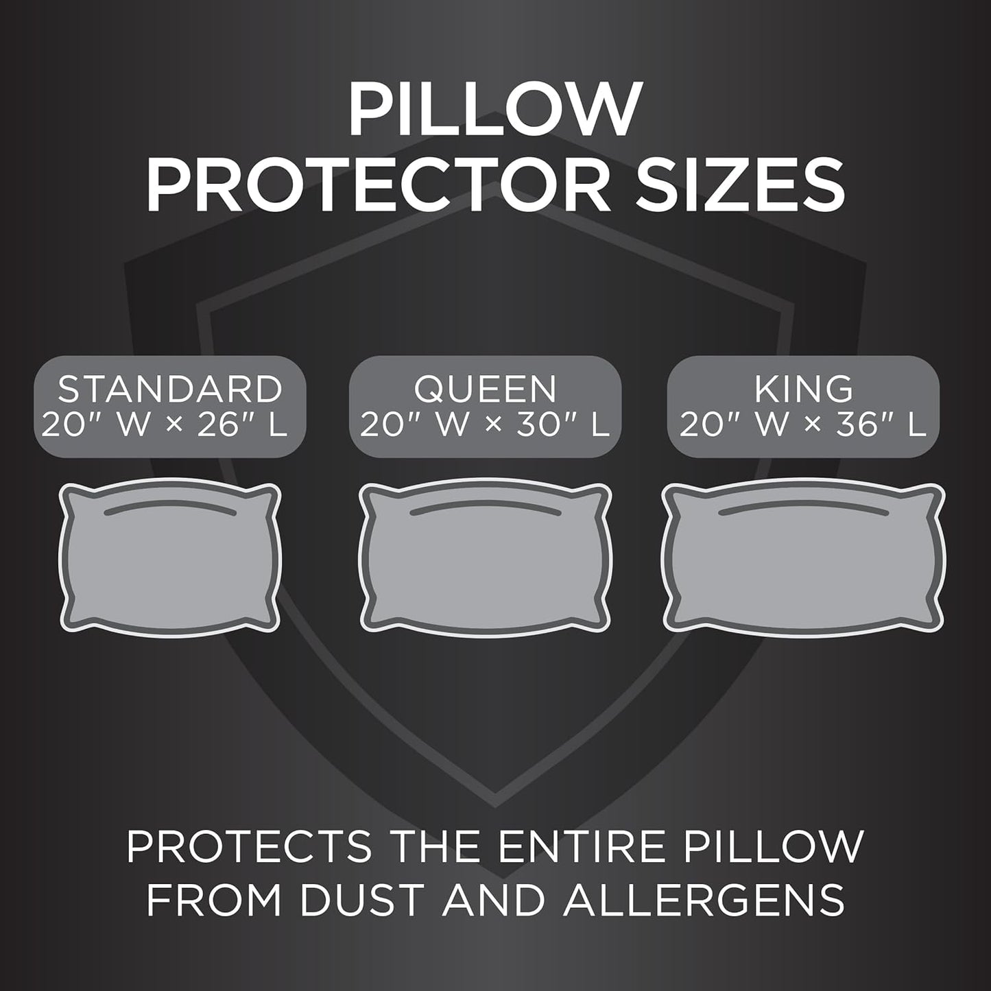 Protect-A-Bed AllerZip Standard 20" x 26" Pillow Protectors (Set of 2), Bed Bug and Dust Mite Proof, Noiseless and Odor-Resistant Pillow Covers, 100% Waterproof, Machine Washable
