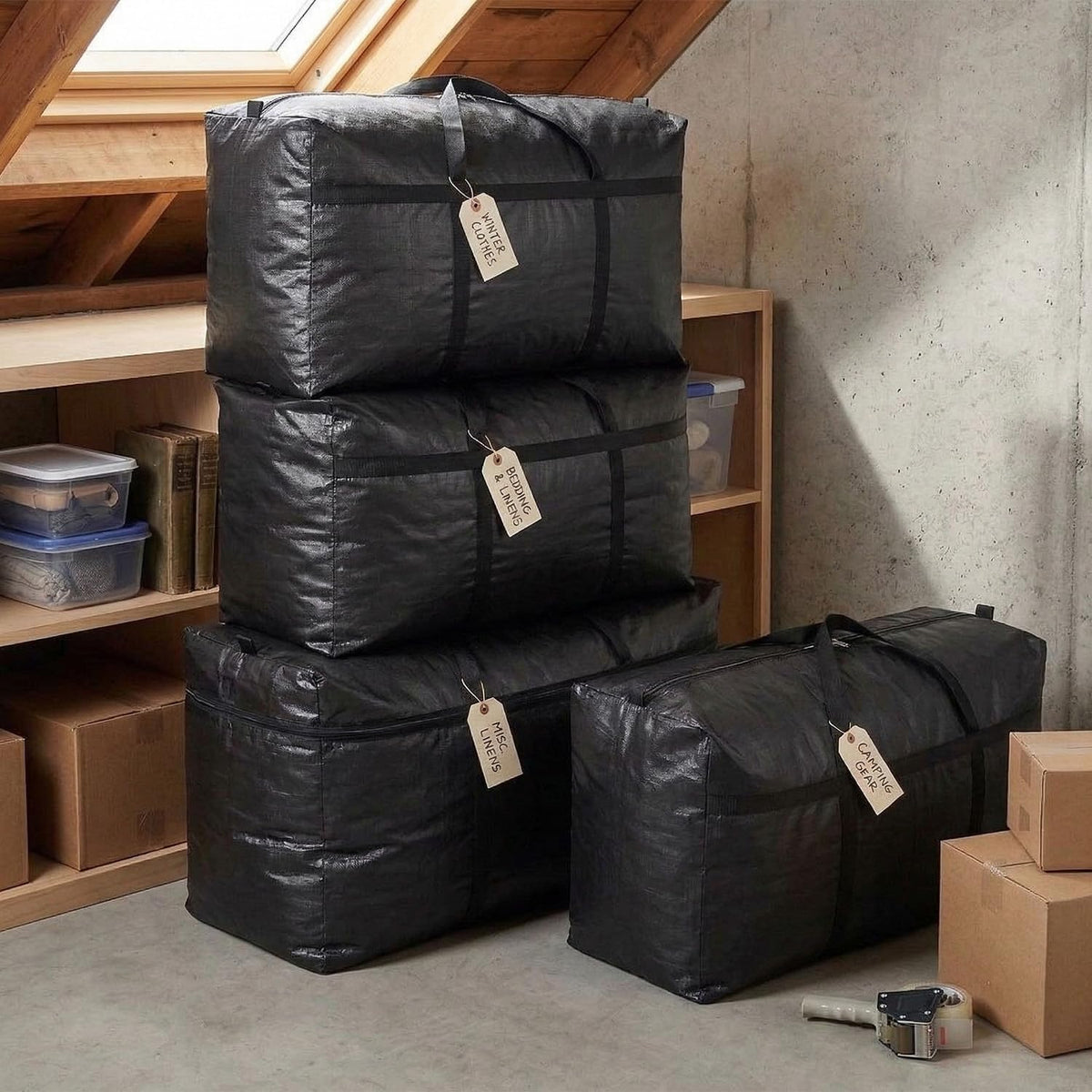 Heavy Duty Storage Bag with Handles for Moving & Storage (46Gal - 1 Pack)