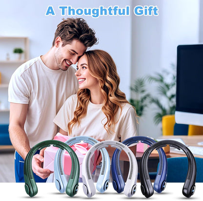 Portable Neck Fan that Blow Cold Air, LED Display, Rechargeable Hands-Free Wearable Cooling Personal Fan, 5 Speed, Neck Support, Bladeless Neck Air Conditioner, Gifts for Women/Men, Hot Flashes