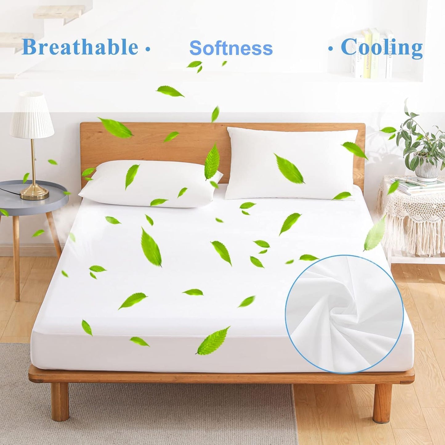 2 Pack Twin Size Premium Waterproof Mattress Protector, Soft Breathable Mattress Pad, Noiseless Waterproof Bed Cover - Stretch to 21" Fitted Deep Pocket Mattress Protection