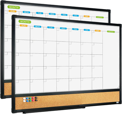JILoffice Magnetic Dry Erase Calendar Whiteboard, 24" x 18" Monthly Board