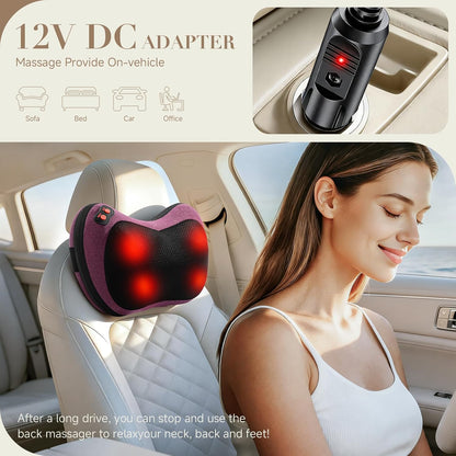 Papillon Back Massager with Heat,Shiatsu Pillow for Body Pain Relief Gray