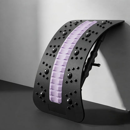 Back Stretcher Device for Lower Back Pain Relief, 3 Level Adjustable Lumbar Board, Back Massager (Black)