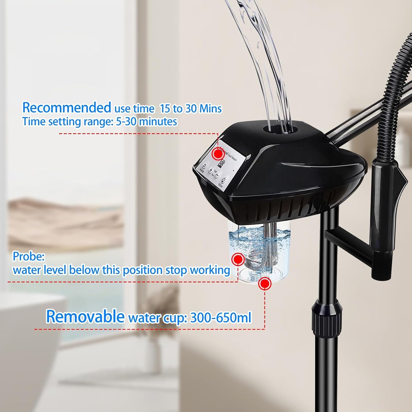 Professional Facial Steamer for Deep Cleansing and Hydration, More Steam