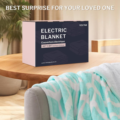 VENTIMI Electric Blanket Heated Throw, 50" x 60" Heated Blanket with 5 Heat Levels & 3 Hours Auto Off, Fast Heating Blankets with ETL & FCC Certification, Grey
