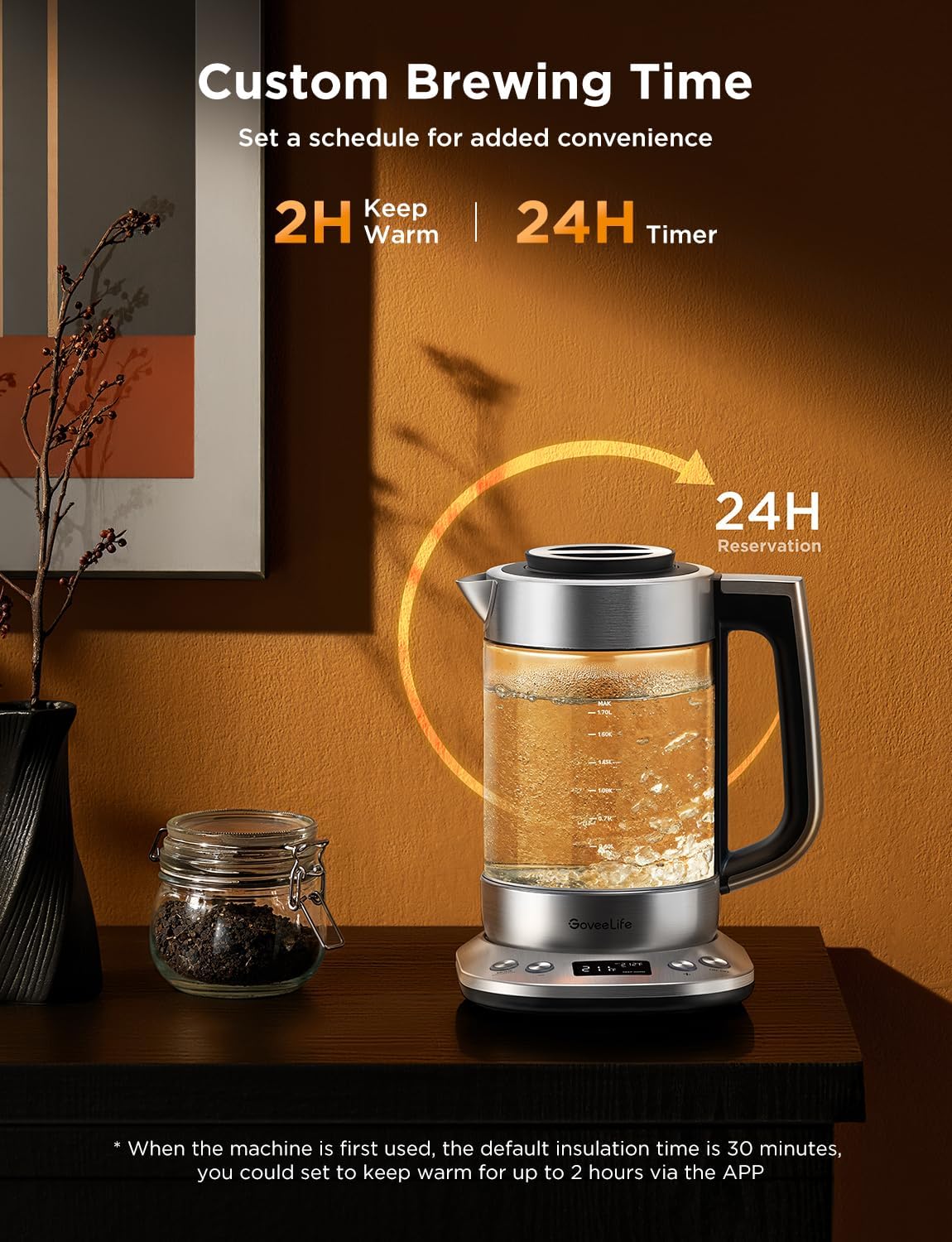 GoveeLife Smart Electric Kettle, Tea Infuser for Loose Leaf, 1.7L Silver
