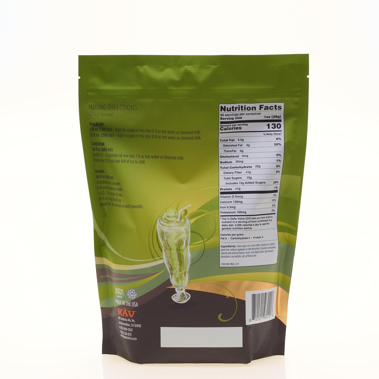 KAV FRAPPE - Ice Blended Beverage Mix Frappe Matcha Latte (3LBS)
