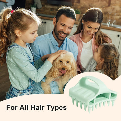 RHOS Shampoo Brush, Soft Silicone Scalp Scrubber | Scalp Massager for Wet & Dry Hair, Curved Vented Hair Scrubber for Dandruff Removal (Pink)