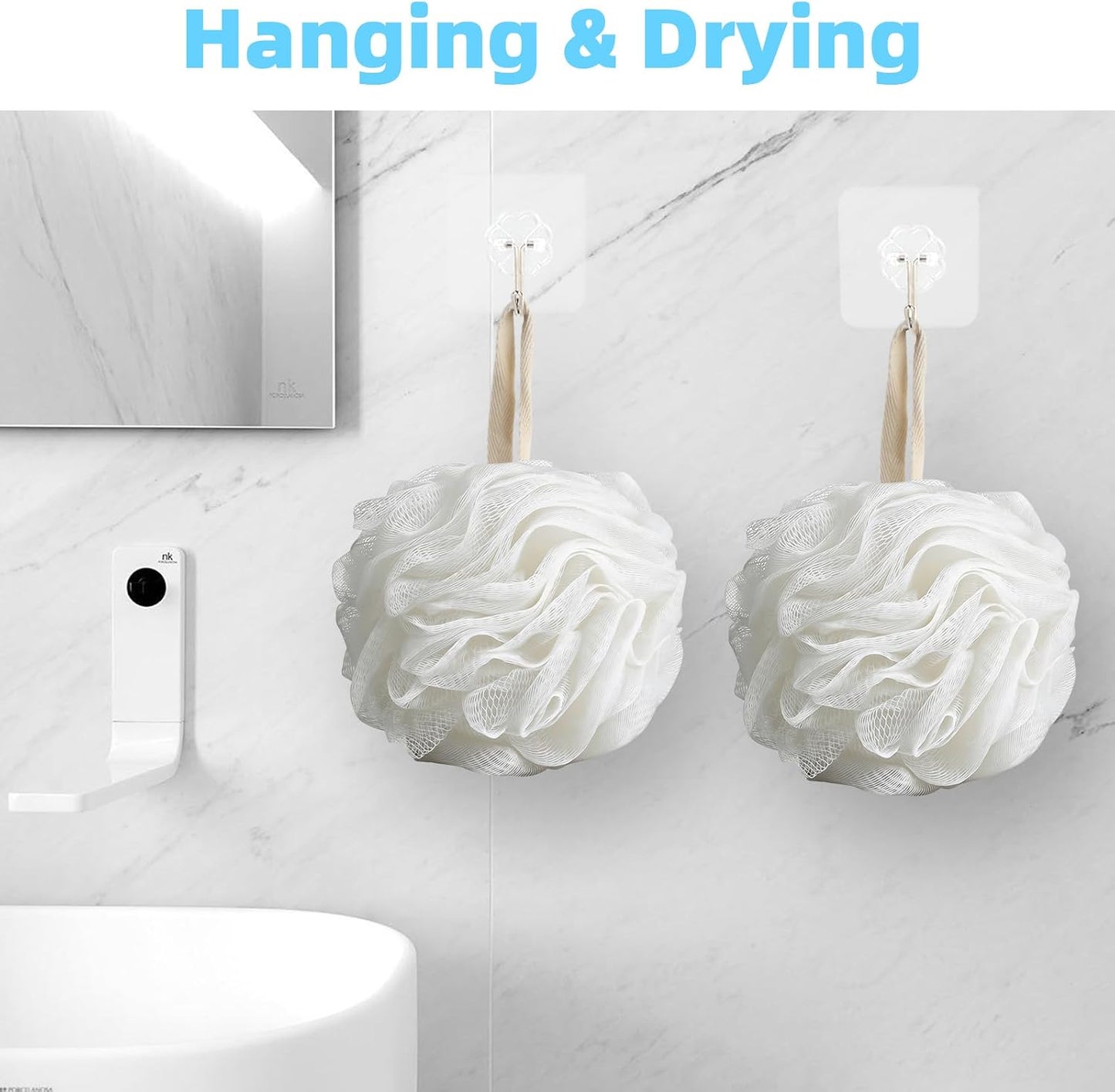 Chuya Bath Sponges Loofahs 70 Grams Large Size,4 Pack Shower Sponge Exfoliating Cleaning Bath Loofa Body Scrubber Balls for Women Men Children Washing
