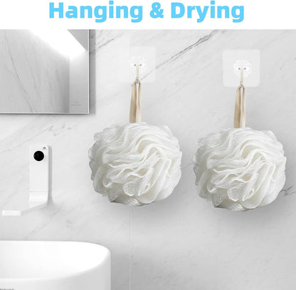 Chuya Bath Sponges Loofahs 70 Grams Large Size,4 Pack Shower Sponge Exfoliating Cleaning Bath Loofa Body Scrubber Balls for Women Men Children Washing
