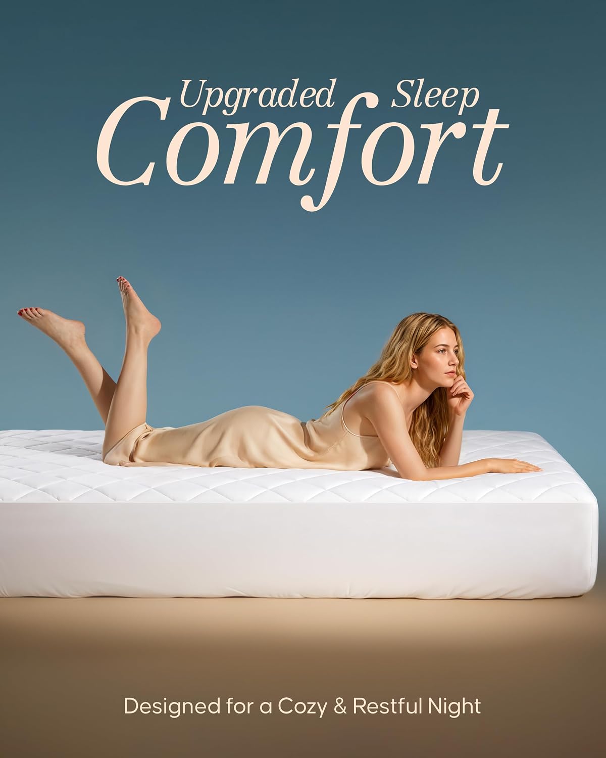 Quilted Fitted Mattress Pad, Queen Mattress Protector Topper with Deep Pocket Stretches up to 16 Inches, Machine Washable Mattress Cover by Utopia Bedding (White)