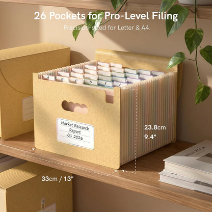 ABC life 26 Pockets Accordion File Organizer, Expanding File Folders