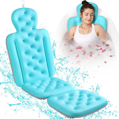 Full Body Bath Pillow for Bathtub, Thick Bathtub Cushion, Luxury Tub Pillow for Bath for Headrest Neck and Back Support White 51" x 16"