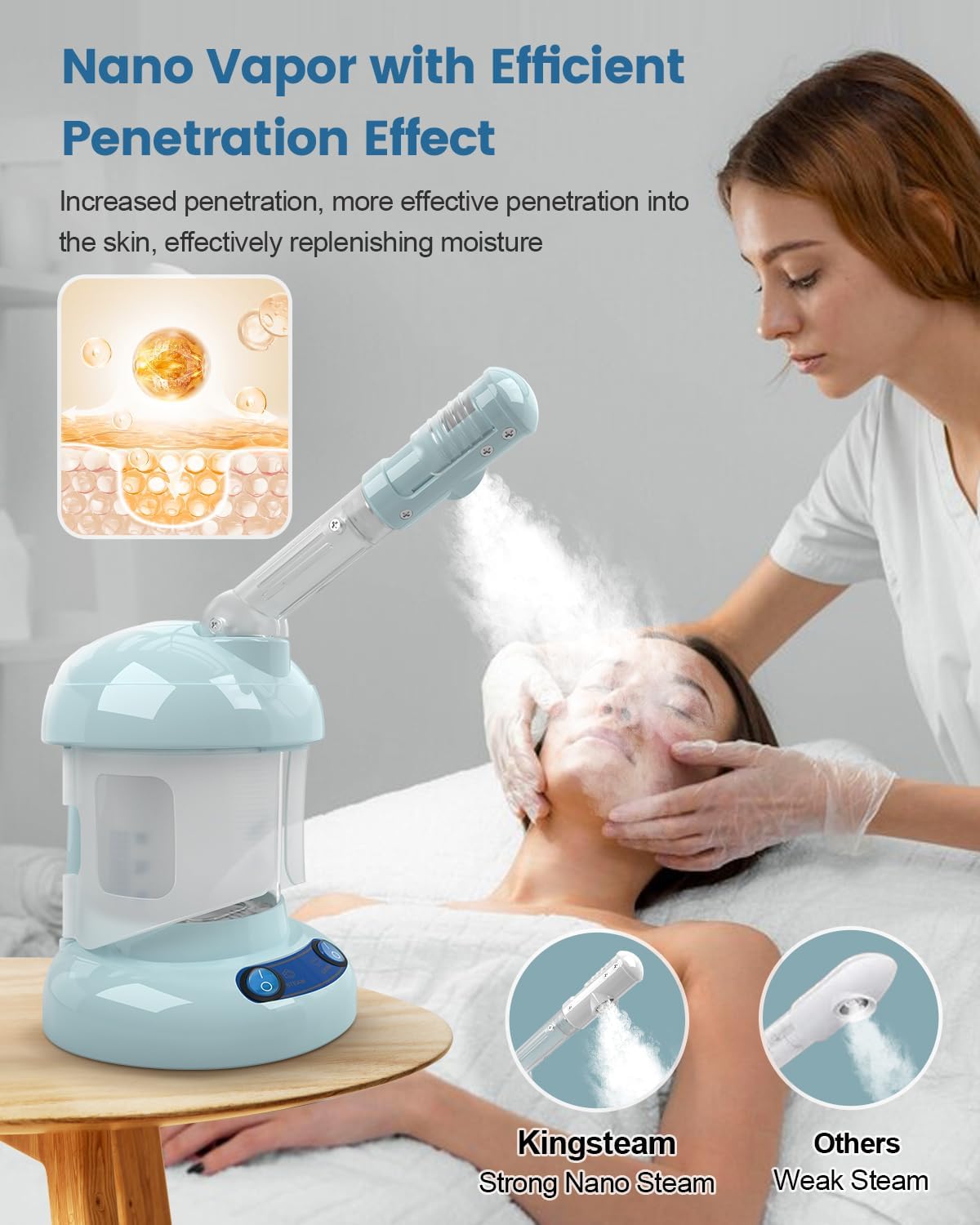 Facial Steamer, Ozone Nano Ionic Face Steamer for Deep Cleaning