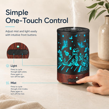 Essential Oil Diffuser, Ultrasonic Diffuser for Essential Oil, Cool Mist Humidifier Aromatherapy Diffuser with 7 Color Lighting Changing Modes, Waterless Auto Shut-Off for Home（Flower Fairy）