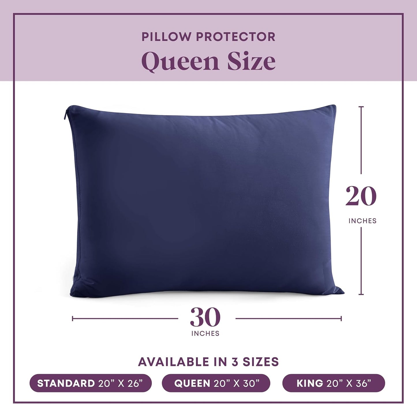 CirclesHome Pillow Protectors 4 Pack Standard Zippered - 100% Cotton Breathable Pillowcases - Protects Pillows from Dirt, Dust and Debri (Standard - Set of 4 - 20x26)