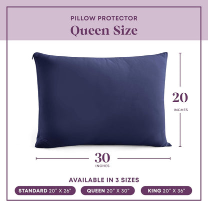 CirclesHome Pillow Protectors 4 Pack Standard Zippered - 100% Cotton Breathable Pillowcases - Protects Pillows from Dirt, Dust and Debri (Standard - Set of 4 - 20x26)