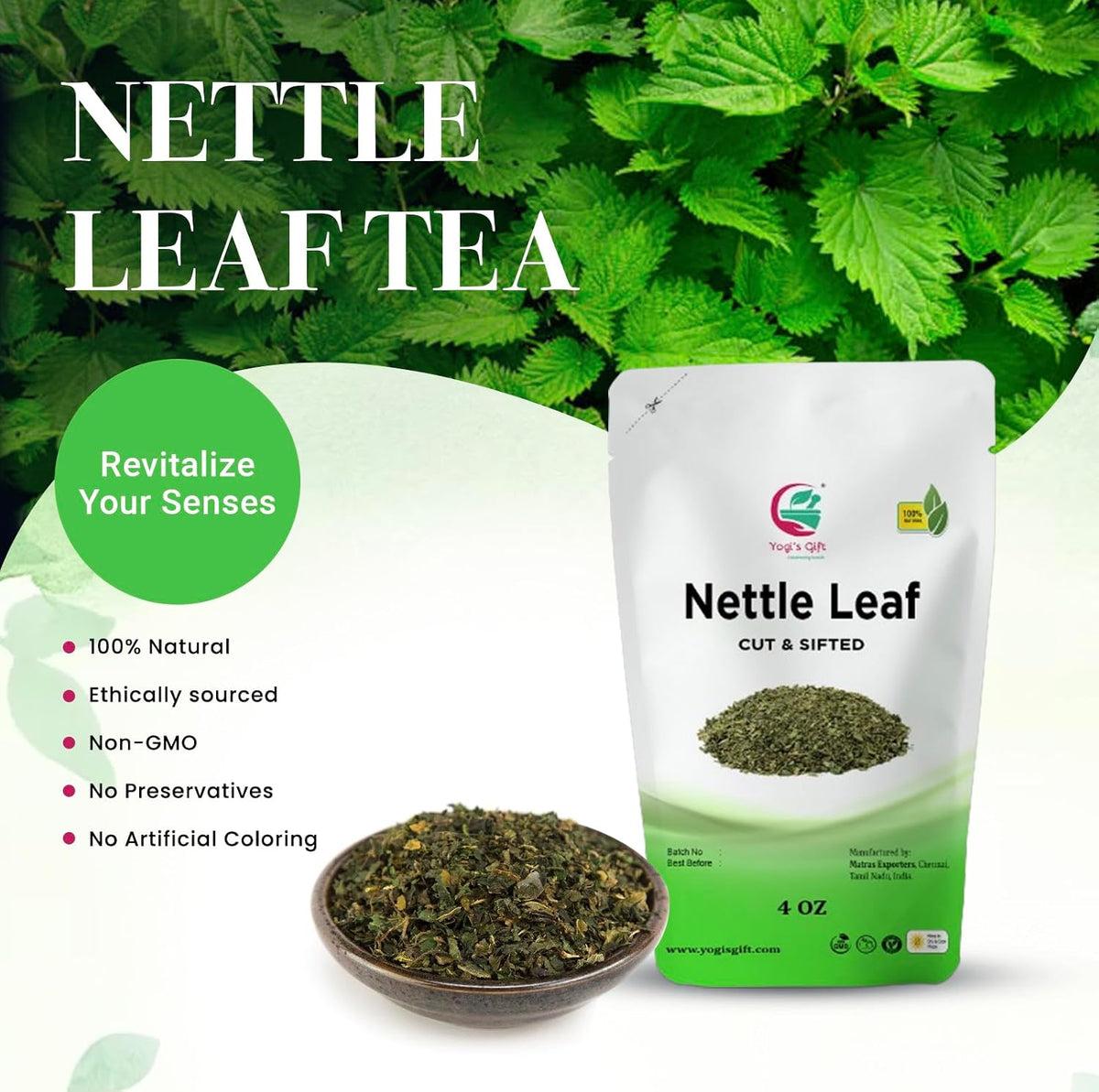 Yogi's Gift® Nettle Leaves 4 oz | Cut & Sifted Herbal Tea