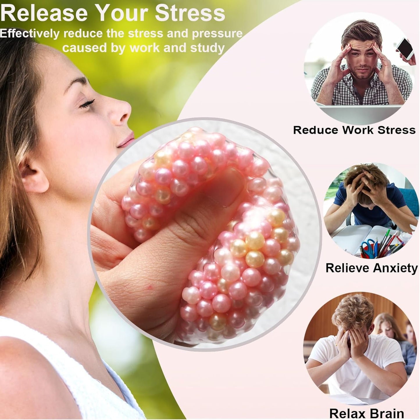 DIY Stress Ball Making Kit with Filler-15PCS Stress Ball Making Kit Stress Balls, Transparent Blank Skins with Air Pump & Expander Tool for Pressure Squishy Balls for Adult (15PC, Style A)