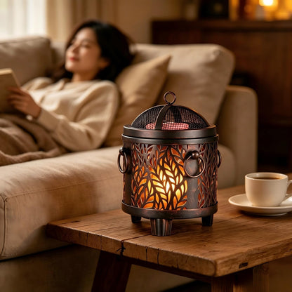 Dicimi Wax Melt Warmer,4-in-1 Electric Wax Melter,Oil Burner,Fireplace Wax Warmers, for Home Office Bedroom Aromatherapy Present and Decorations (Bronze, Fireplace Stove)